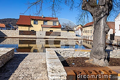 Vaclav Hajek z Libocan memorial, Tetin village near Beroun, Czech Karst, Central Bohemia, Czech republic Editorial Stock Photo